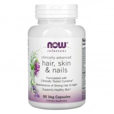 Витамины для волос, ногтей и кожи, Solutions, Clinically Advanced Hair, Skin & Nails, Now Foods, 90 вегетарианских капсул