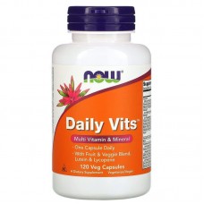 Мультивитамины и минералы, Daily Vits, Now Foods, 1 в день, 120 вегетарианских капсул