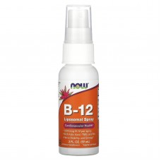 Витамин В12, Vitamin B-12, Now Foods, липосомальный спрей, 1000 мкг, 59 мл