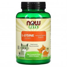 L-лизин для кошек, L-Lysine for Cats, Now Foods, Pets, 226,8 г