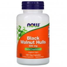 Черный орех (Black Walnut), Now Foods, скорлупа, 500 мг, 100 вегетарианских капсул