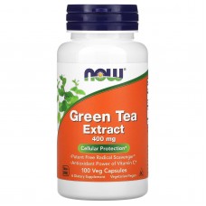 Экстракт зеленого чая, Green Tea, Now Foods, 400 мг, 100 вегетарианских капсул