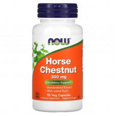 Конский каштан и рутин, Horse Chestnut, Now Foods, 300 мг, 90 вегетарианских капсул