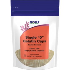 Пустые капсулы "0", Single "0" Gelatin Caps, Now Foods, 250 пустых желатиновых капсул (24 г)