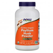 Подорожник органический, Psyllium Husks, Now Foods, порошок, 340 г