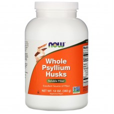 Подорожник, Whole Psyllium Husks, Now Foods, целая шелуха, 340 г