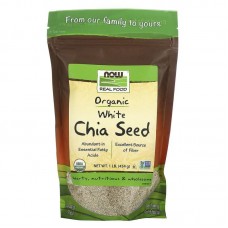 Cемена Чиа, Chia Seed, Now Foods, Real Food, белые, органик, 454 гр