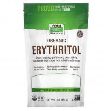 Эритритол (сахарозаменитель), Erythritol, NOW Foods, Real Food, органик, 454 г