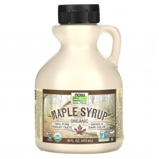Кленовый сироп, Maple Syrup, Now Foods, Real Food, органик, класс A, темный цвет, 473 мл