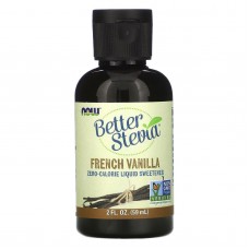 Стевия, Better Stevia, Now Foods, жидкий подсластитель с нулевой калорийностью, вкус французской ванили, 59 мл