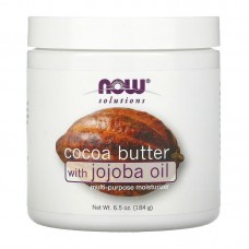 Масло какао с маслом жожоба (Cocoa Butter, Jojoba Oil), Now Foods, Solutions, 184 мл