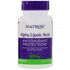 Альфа-липоевая кислота, Alpha Lipoic Acid, Natrol, 300 мг, 50 капсул