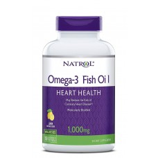 Рыбий жир в капсулах, Omega-3 Fish Oil, Natrol, лимонный вкус, 1000 мг, 150 капсул