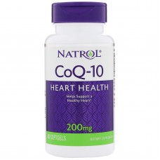 Коэнзим Q-10, Co-Q10, Natrol, 200 мг, 45 гелевых капсул