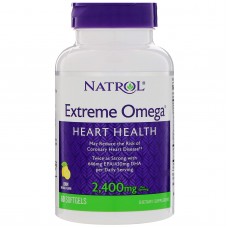 Омега Extreme, Extreme Omega, Natrol, лимон, 2,400 мг, 60 кап.