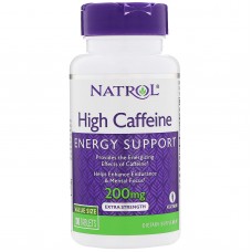 Кофеин, Caffeine, Natrol, 200 мг, 100 таблеток