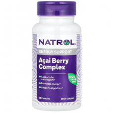Асаи и зеленый чай для похудения, Acai & Green Tea, Natrol, ягодная диета, 60 капсул