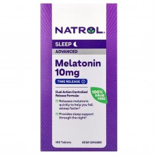 Мелатонин, Melatonin Advanced Sleep, Natrol, медленное высвобождение, 10 мг, 100 таблеток