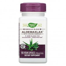 Каскара саграда с алоэ, AloeMaxLax, Nature's Way, 360 мг, 100 веганских капсул