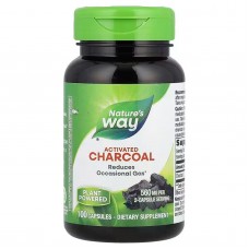 Активированный уголь, Charcoal Activated, Nature's Way, 560 мг, 100 капсул (280 мг в капсуле)