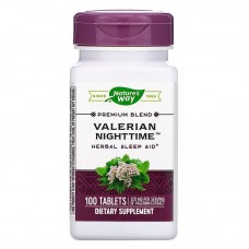 Валериана, Valerian Nighttime, Nature's Way, без привкуса, для сна, 100 таблеток