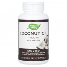 Кокосовое масло, Coconut Oil, Nature's Way, 4000 мг, 120 гелевых капсул (1000 мг в одной гелевой капсуле)
