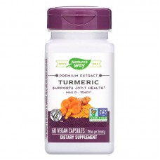 Куркума, Turmeric, Nature's Way, экстракт премиум-класса, 750 мг, 60 веганских капсул
