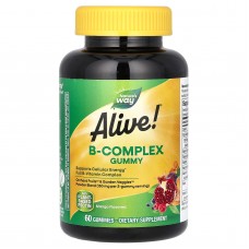Комплекс витаминов В Alive!, B-Complex, Nature's Way, манго, 60 жевательных конфет