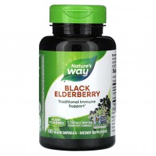 Черная бузина, Black Elderberry, Nature's Way, 1150 мг, 100 веганских капсул (575 мг в капсуле)