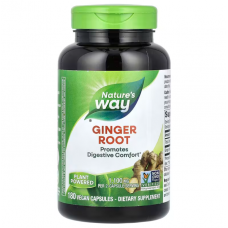 Корень имбиря, Ginger Root, Nature's Way, 1100 мг, 180 вегетарианских капсул (550 мг в одной капсуле)