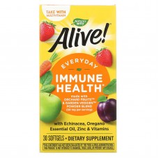 Мультивитамины, поддержка иммунитета, Alive! Immune Health, Nature's Way, 30 гелевых капсул