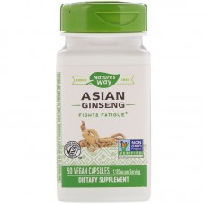 Азиатский женьшень, Asian Ginseng, Nature's Way, 1120 мг, 50 веганских капсул (560 мг в капсуле)