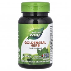 Гидрастис канадский, желтокорень, Goldenseal Herb, Nature's Way, 700 мг, 100 вегетарианских капсул (350 мг в капсуле)
