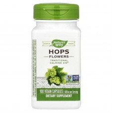 Хмель (цветы), Hops Flowers, Nature's Way, 620 мг, 100 веганских капсул (310 мг в капсуле)