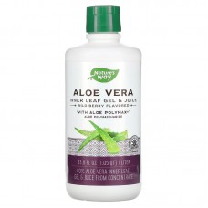 Алоэ вера, Aloe Vera, Nature's Way, гель и сок внутренних листьев с алоэ, дикая ягода, 1 литр