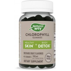 Хлорофилл, Chlorophyll Gummies, Nature's Way, вкус садовых фруктов, 100 мг, 40 жевательных конфет (50 мг на одну конфету)