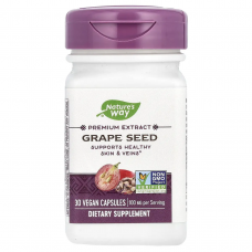 Экстракт виноградных косточек, Grape Seed Premium, Nature's Way, 100 мг, 30 веганских капсул