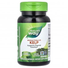 Ламинария, Kelp, Whole Thallus, Nature's Way, 600 мг, 100 веганских капсул