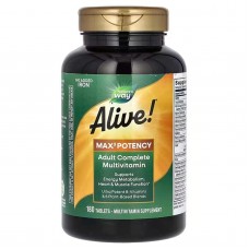 Мультивитамины без железа, Alive! Max3 Potency, Nature's Way, 180 таблеток
