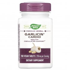 Гарлицин, поддержка сердца, Garlicin, Cardio, Nature's Way, без запаха, 180 таблеток