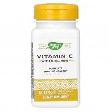 Витамин С (аскорбиновая кислота) с шиповником, Vitamin C With Rose Hips, Nature's Way, 100 капсул