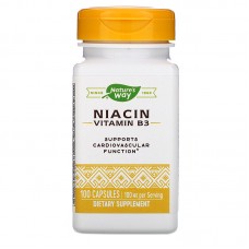 Витамин В3, Niacin, Nature's Way, 100 мг, 100 капсул