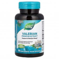 Валериана, Valerian, Nature's Way, премиум экстракт, 220 мг, 90 веганских капсул (110 мг в капсуле)