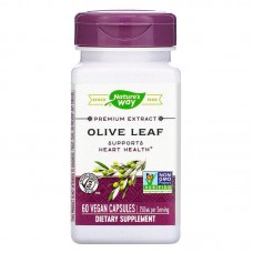 Экстракт листьев оливы, Olive Leaf, Nature's Way, премиум-класс, 250 мг, 60 веганских капсул