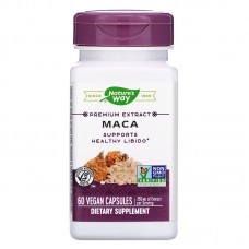 Мака, Premium Extract, Maca, Nature's Way, стандартизированная, 350 мг, 60 веганских капсул