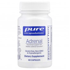 Поддержка здоровой функции надпочечников, Adrenal, Pure Encapsulations, для поддержки здорового уровня кортизола, снятия усталости и снижения стресса, 60 капсул