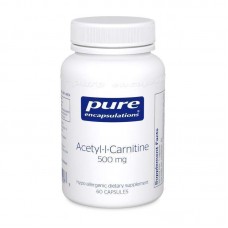 Ацетил-L-карнитин, Acetyl-l-Carnitine, Pure Encapsulations, 500 мг, 60 капсул