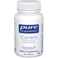 L-карнитин, l-Carnitine, Pure Encapsulations, для сердечно-сосудистой системы и поддержки выносливости, 60 капсул