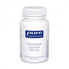 Хром (пиколинат), Chromium (picolinate), Pure Encapsulations, для поддержки здорового метаболизма липидов и глюкозы, 500 мкг, 180 капсул