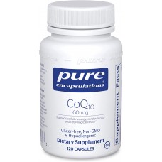 Коэнзим Q10, CoQ10, Pure Encapsulations, для энергии, антиоксидантов, здоровья мозга и клеток, когнитивных функций и поддержки сердечно-сосудистой системы, 60 мг, 120 капсул
